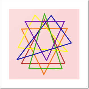 triangle colors lgbtq+ geometric design Posters and Art